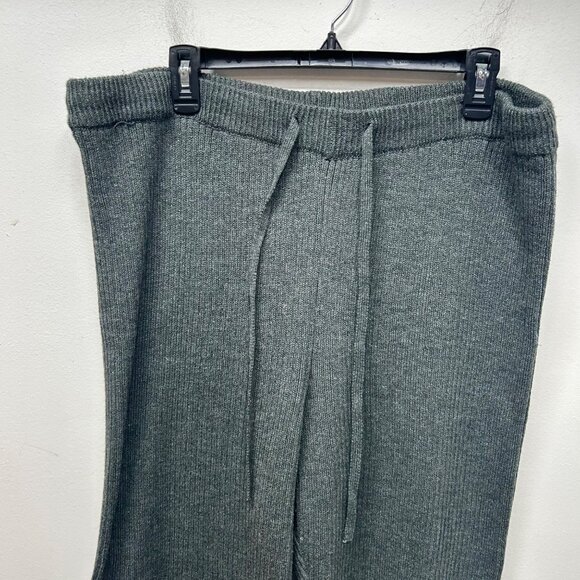 Eloquii Gray Ribbed Knit Wide-Leg Pants With Drawstring Waist 22/24 - Picture 6 of 11